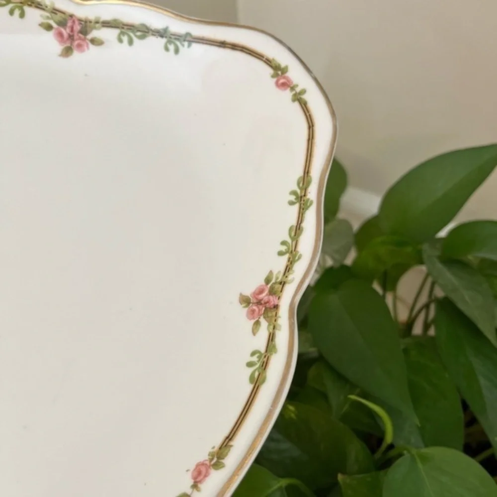 Vintage Theodore Havilland France Oval Platter Petite Rose Pattern